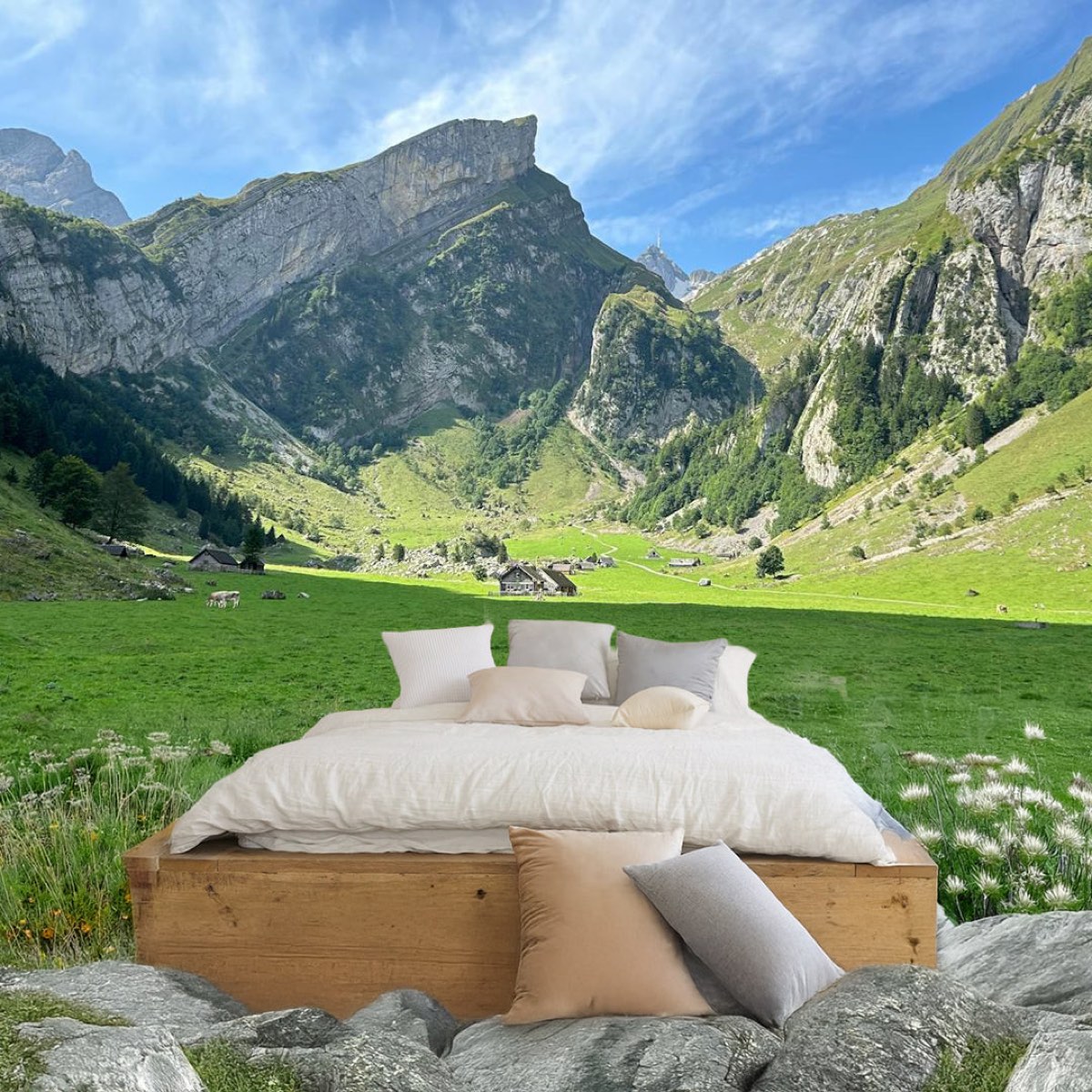 Mediair Bett in Schweizer Alpwiese